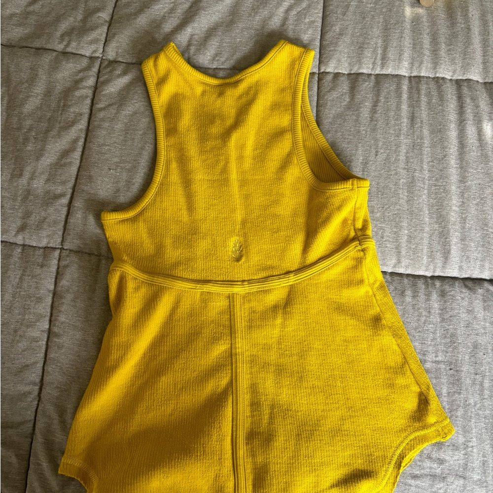 Free People Yellow Fitted Peplum Tank Top - Picture 2 of 3
